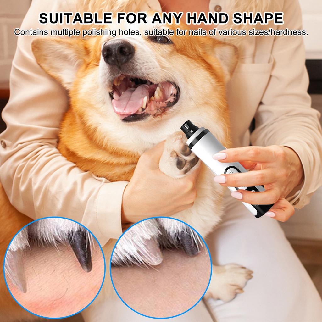 Electric Pet Nail Trimmer Rechargeable Pet Nail Grinder Quiet Dog Nail Trimmer Suitable for Small Middle Large Dogs and Cats