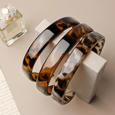 1 Stück Vintage Haaraccessoires für den täglichen Gebrauch Schildpatt Acetat Leopard Haarreif Damen Rutschfeste Zähne Stirnband