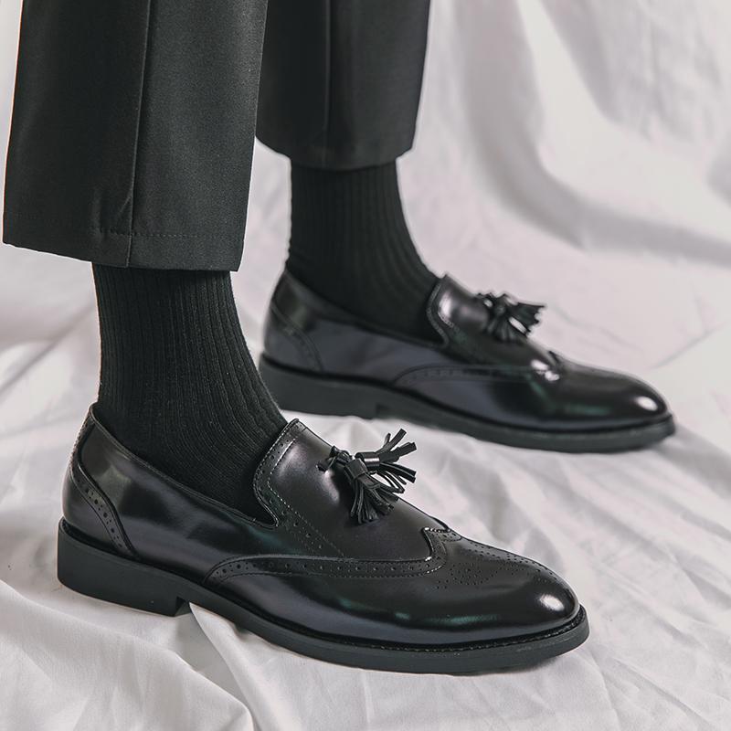 Leather Shoes For Man Loafers Tassel Casual Sneakers Business Wedding Big Size Luxury Design Shoes High Quality