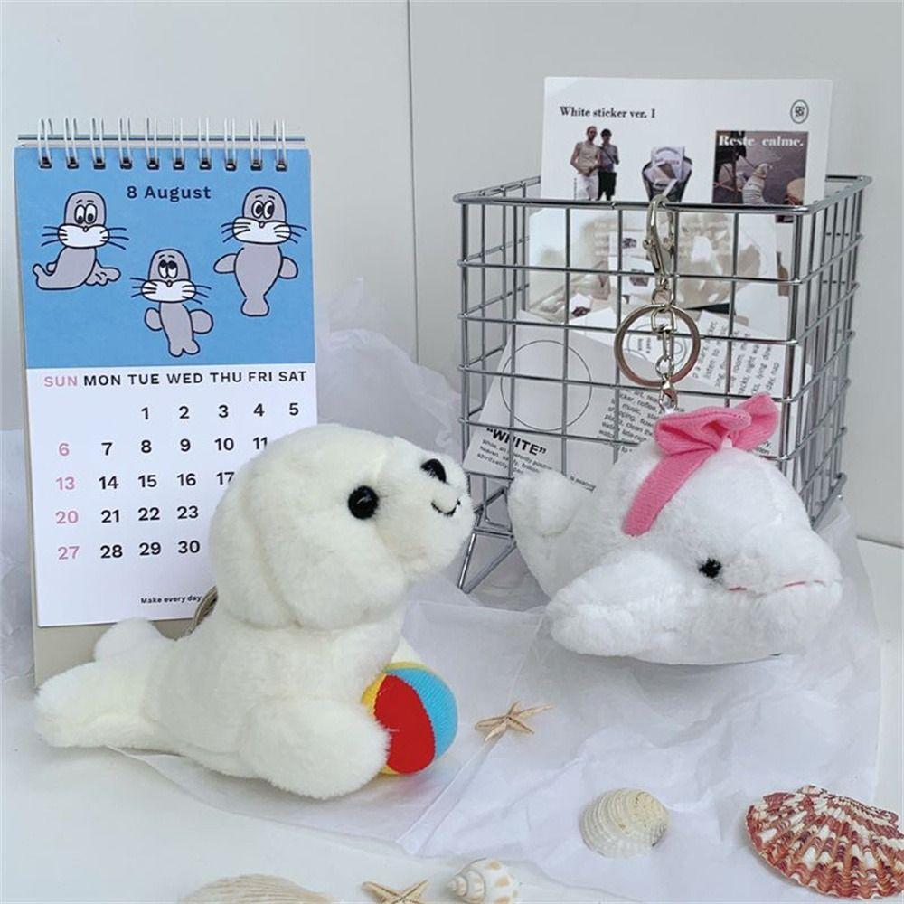 Marine Animal Dolphin Keychain Stuffed Toy Whale Plush Keychain Bag Charm Seal Pendant  Plush Toy