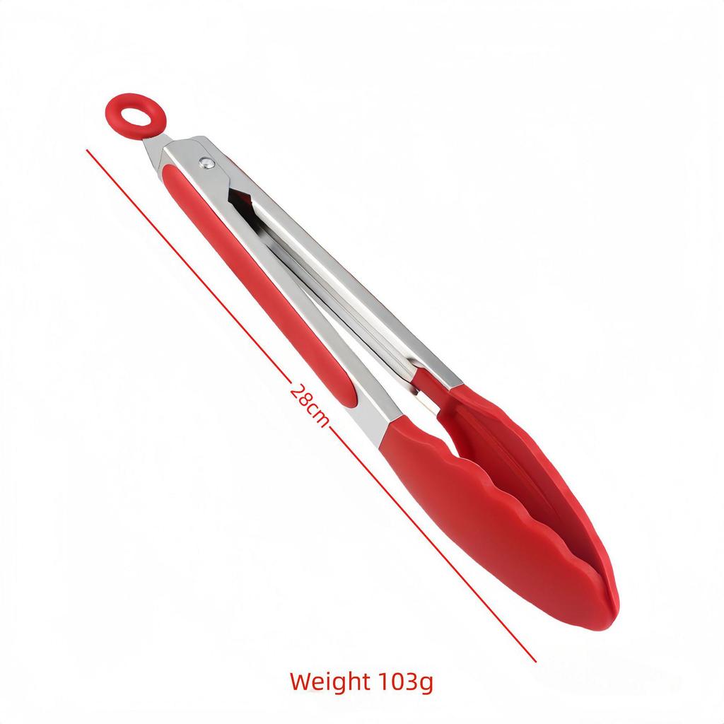 High-Heat Food Grade Silicone & Stainless Steel Tongs for Grilling and BBQ