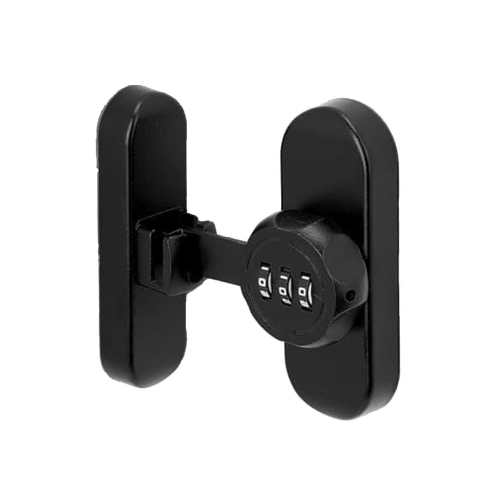 Zinc Alloy Combination Latch for Sliding Doors and Filing Cabinets Scratch Resistant Matte Black 90 mm x 70 mm x 28 mm Size