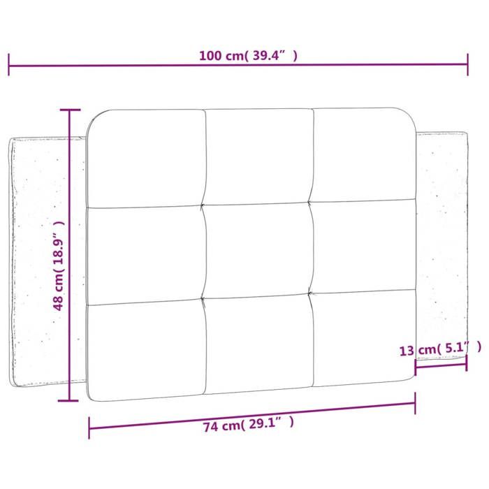 VidaXL Coussin de Tête de Lit, Oreiller Rembourré de Tête de Lit, Accessoire de Lit de Chambre à Coucher Intérieur, Noir et 374848