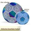 Ballon de Football Réfléchissant Lumineux Night Glow - Cuir PU Véritable Cousu à la Machine, Parfait pour l'Entraînement et les Matchs de la Coupe du Monde, Idéal pour les Enfants.