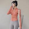 Women's Quick-Dry Slim Fit Stand-Up Collar Jacket for Aerobics, Running, Yoga, and Fitness.