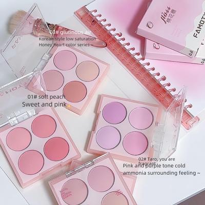 FAMOTY Palette Blush Opaco - Gradiente Naturale a Quattro Colori per Trucco Studentesco