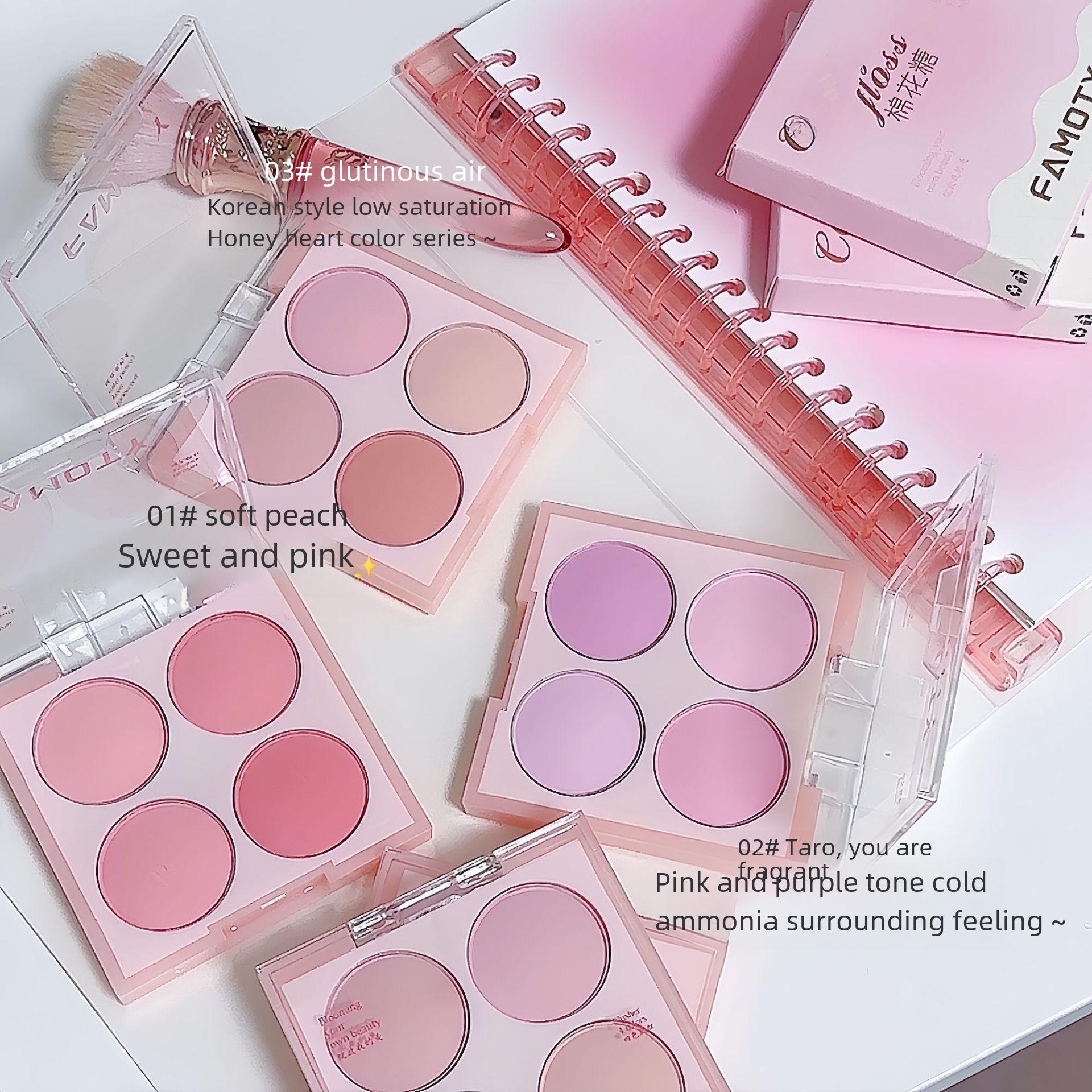 

FAMOTY Matte Blush Palette - Four-Color Natural Gradient for Student Makeup