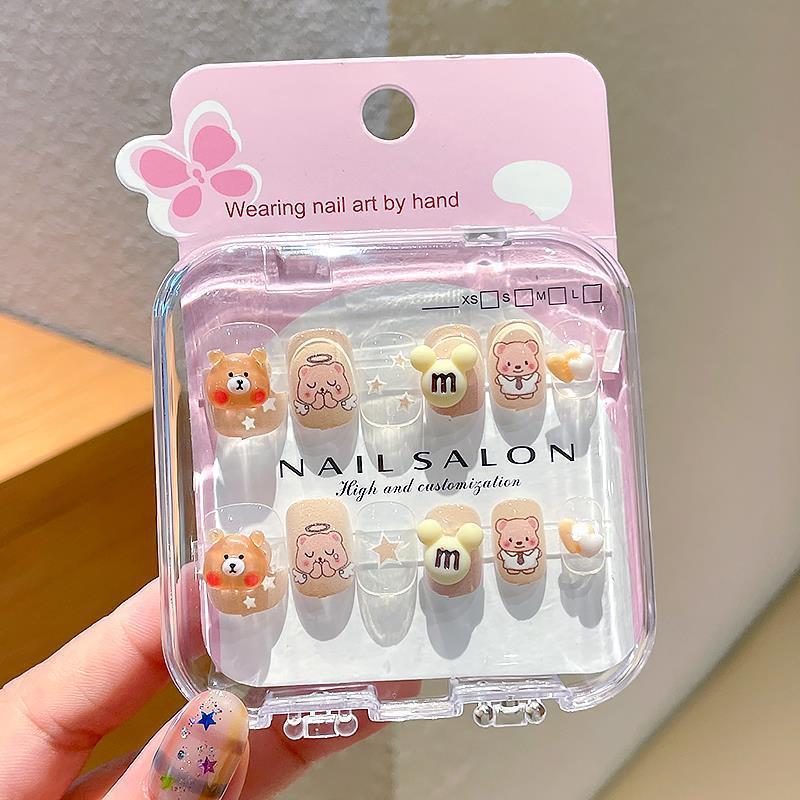 Cartoon Children's Wearable Nail Art Patches - Sweet and Cool Styled False Nails for a High-End Manicure