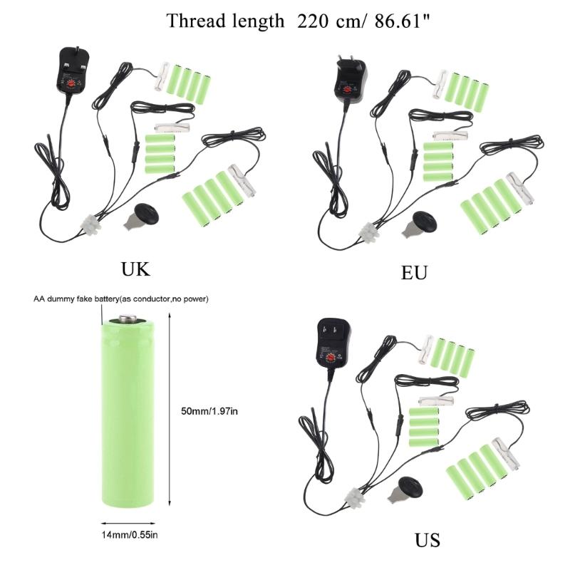 3V-12V Adjust LR6 AA Battery Eliminator Cable for AA battery Powered Radio Gameboy Lamp Remote Controls Cordless phones