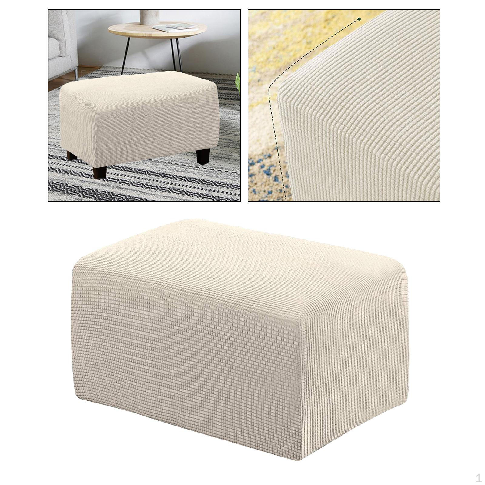 Чехол для пуфика Эластичный чехол для оттоманки Складная мебель Пуфик Мягкий 18Beige XL 1600₽