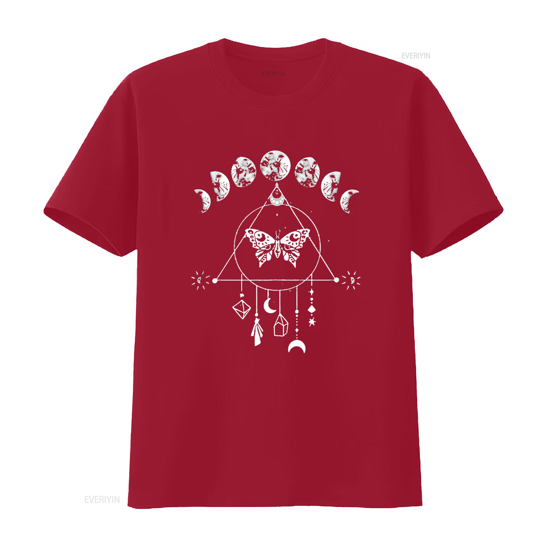 

Celestial Moon Phase Moth Crystals Stars Vintage D Cute Tops for Women T Shirt with Bold Prints vintage Washed Stretched S