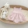 Baby Girl Sleeveless Floral Bow Romper Summer Cute Princess Outfit for Crawling