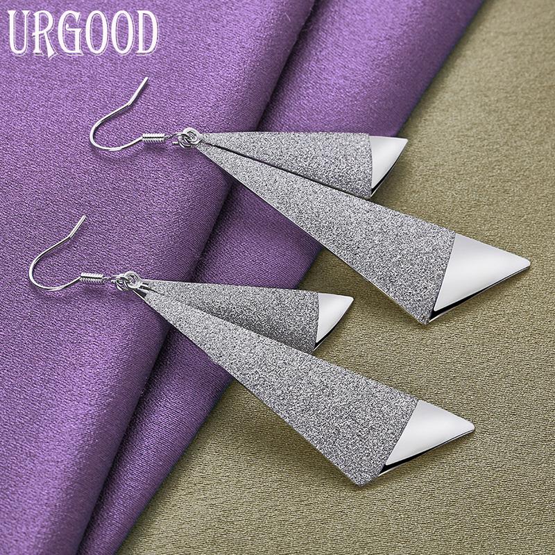 Pendientes geométricos de plata de ley 925, joyería de moda de regalo