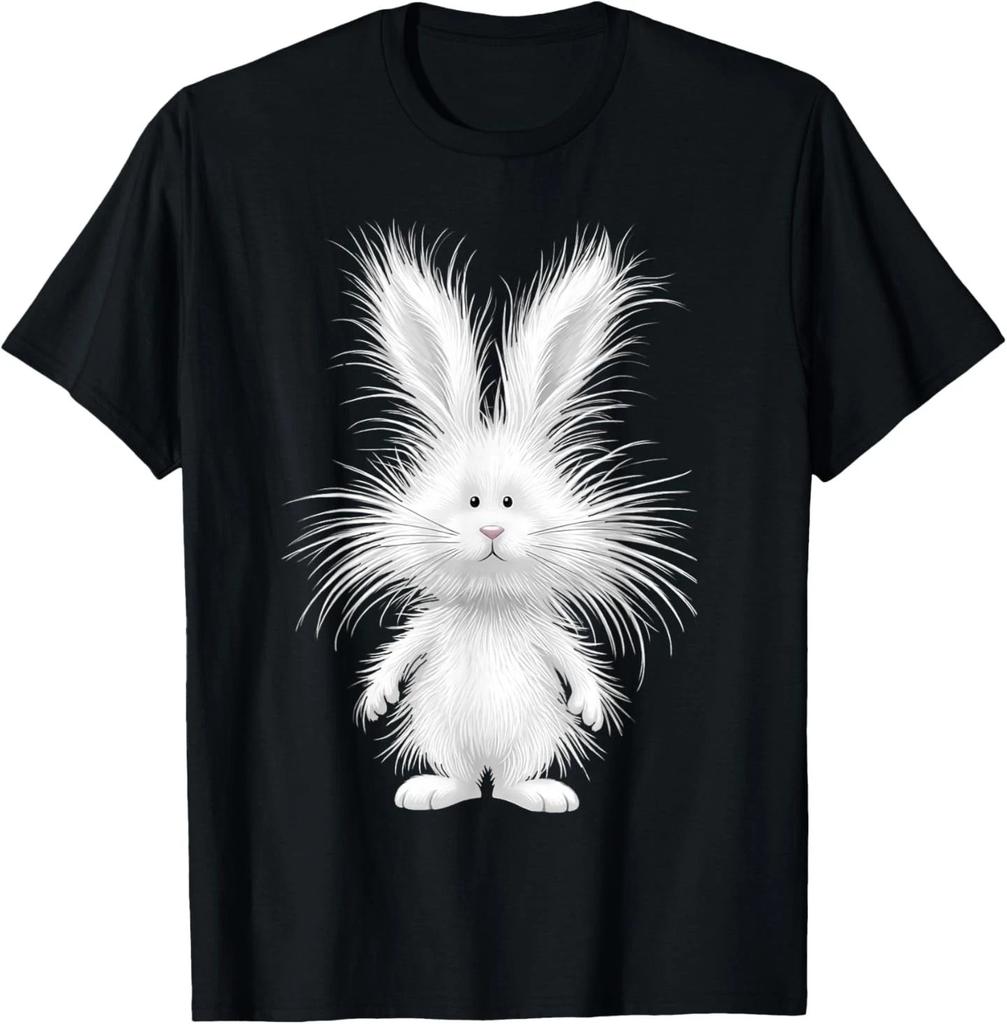 Lustiger flauschiger Hase mit wildem Fell Niedliche Hasenkunst T-Shirt
