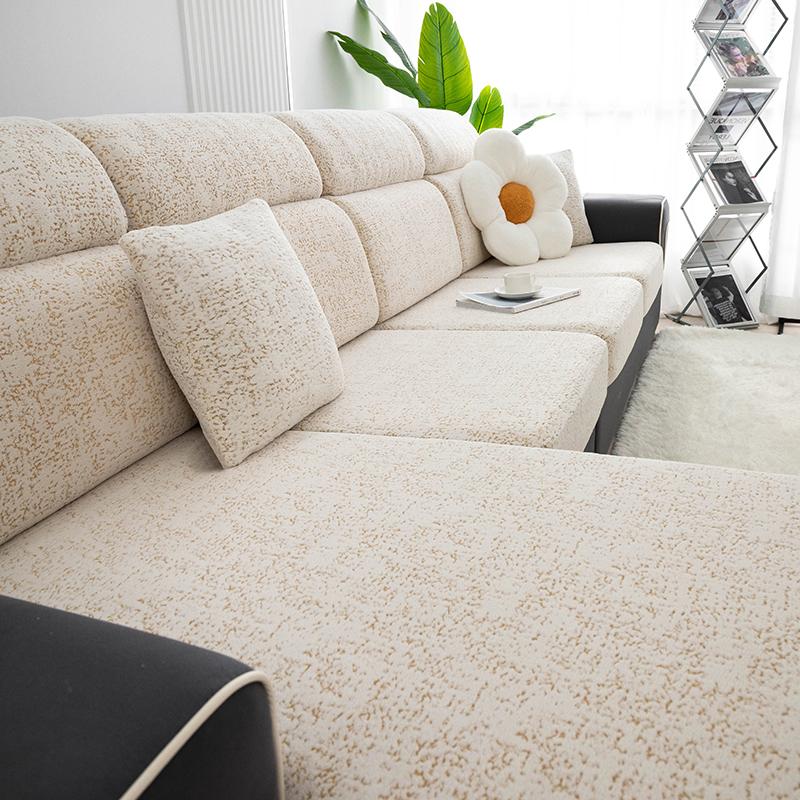 Elastic Sofa Seat Cushion Cover, Thickened Fully Fitted Slipcover For Living Room, Anti-Slip, Easy To Clean, Fits Chaise Sofas