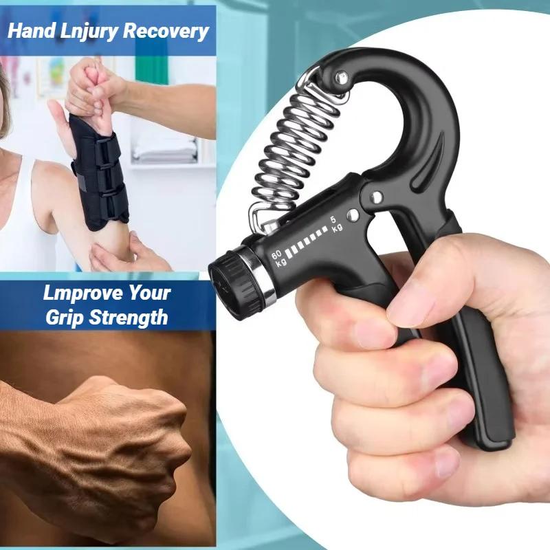 5-60KG Grip Strength Trainer Sport Hand Strengthener Adjustable Forearm Trainer Forearm Finger Exerciser For Muscle Building