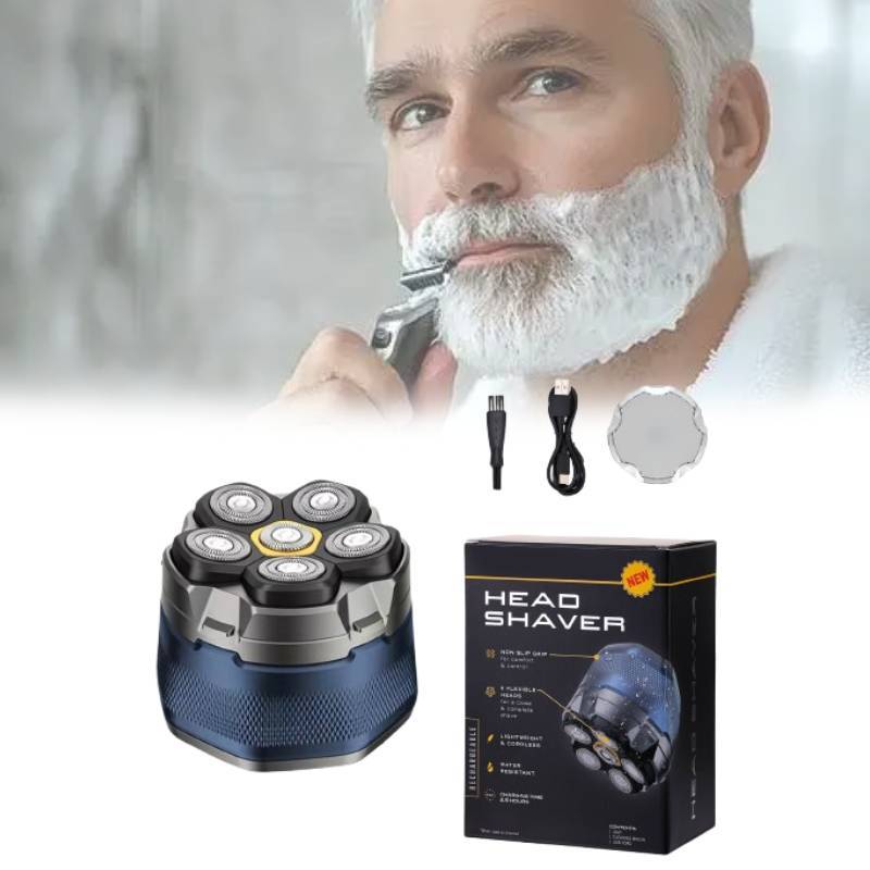 Electric Shaver With Magnetic Rotation Heads Rechargeable For Men Grooming