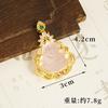 Gold Plated Buddha Pendant Necklace Women Minimalist Elegant Ethnic Style Charm Jewelry
