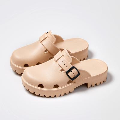 Zewnętrzne pantofle na wysokim obcasie dla kobiet nowy styl buty EVA z odkrytymi palcami z podeszwą gąbkową do noszenia na zewnątrz