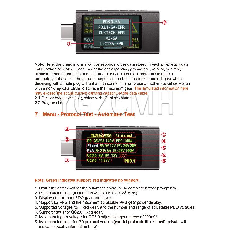 DC 4-30V 0-12A Type-c Test Meter Power meter Protocol Detector IPS Digital Ammeter Voltmeter Charger KWS-X1