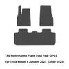 For Tesla Model Y Juniper 2025 TPE Honeycomb Plane Floor Mats Waterproof Luggage Mat Wear-resistant Trunk Foot Mats Accessories