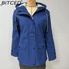 BITCED Women's Spring/Autumn Hooded Trench Coat with Fleece Lining and Water-Repellent Finish Long-Sleeved Zip-Up Cardigan