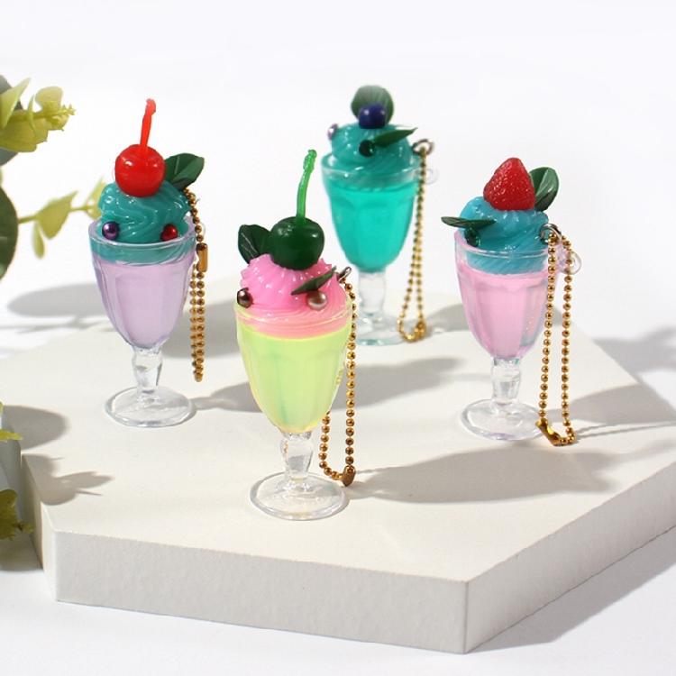 Fun Colorful Juice Cup Charm Keychain Fruit Juice Drink Cup Pendant Keyring
