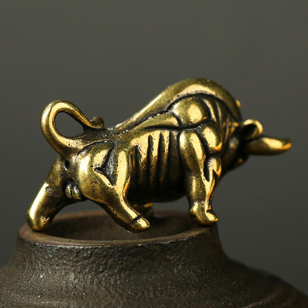 1*Brass Bull Ornaments Figurine Miniature Statue Animal Display Home Desk Decor 1*Brass Bull Ornaments Figurine Miniature Statue Animal Display Home Desk Decor