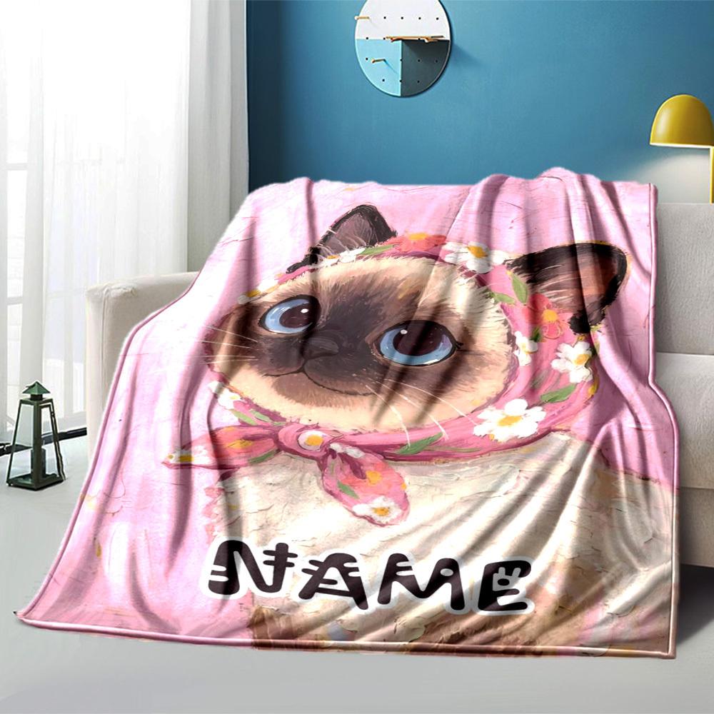 Cat Lovers' Quilt Time With Cats Never Wasted Lightweight Customizable Blanket Name Warmthful Decor Throw For Sofa Couch Office Bed Picnics Four