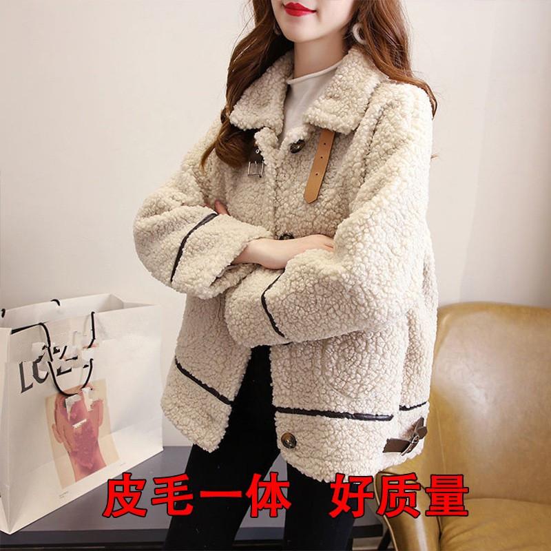 

Пальто из овечьей шерсти женское с длинным рукавом свободное осенне-зимнее с утолщенным мехом интегрированный плюшевый теплый верх 5XL