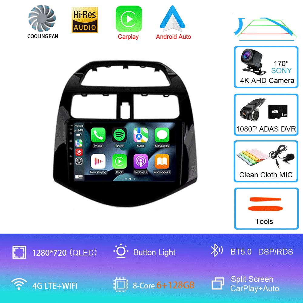 Android 14 Carplay For Chevrolet Spark Beat Matiz Creative 2010 2011 2012 2013 2014 Multimedia Player Car Radio GPS 2din Stereo