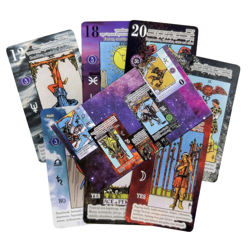 Tarot With Keywords Deck Cards Game Meaning Study Tarot For Beginners Fate Visions Divination Edition Oracke Playing Board Deck