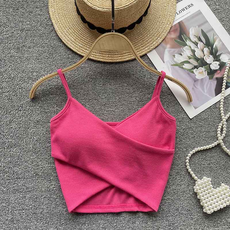 Irregular Casual Sport Camisole Women Strap Design Solid Fashion 2023 Y2K Elegant Ladies Chic Slim Tank Tops