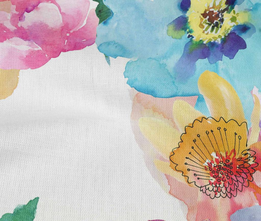 oneOone Cotton Flex Light Blue Fabric Flower Watercolor Quilting Supplies Print Sewing Fabric By The Yard 40 Inch