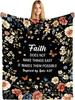 Floral Print Inspirational Throw Blanket Home Decor Scripture Gift Boho Christian Spring Fall Couch Throw Cozy Decorative Blanke
