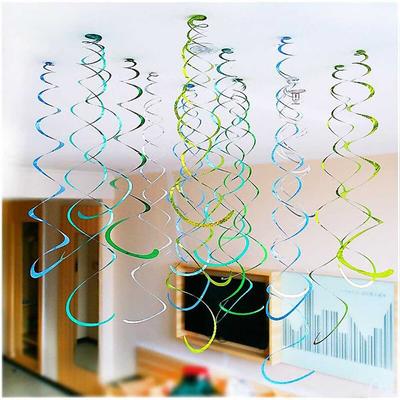6 sztuk/paczka spiralny frędzel z błyszczącą folią plastikowy zaczep Swirl Garland na ślub urodziny przyjęcie z okazji ukończenia szkoły sufit ozdoby na ścianę wystrój