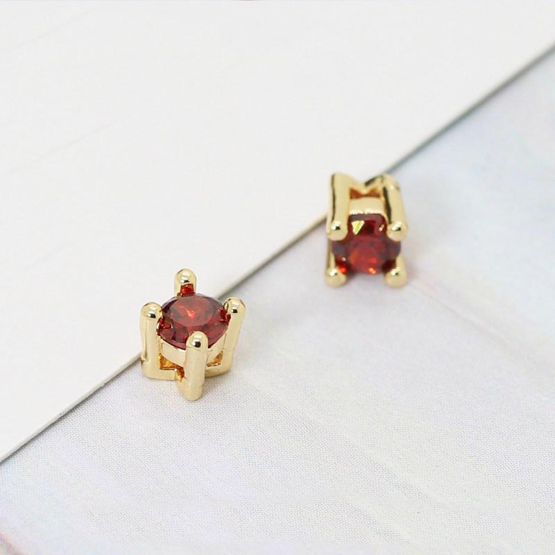 14k Gold Plated Multicolor Cubic Zirconia Spacer Beads for DIY Jewelry