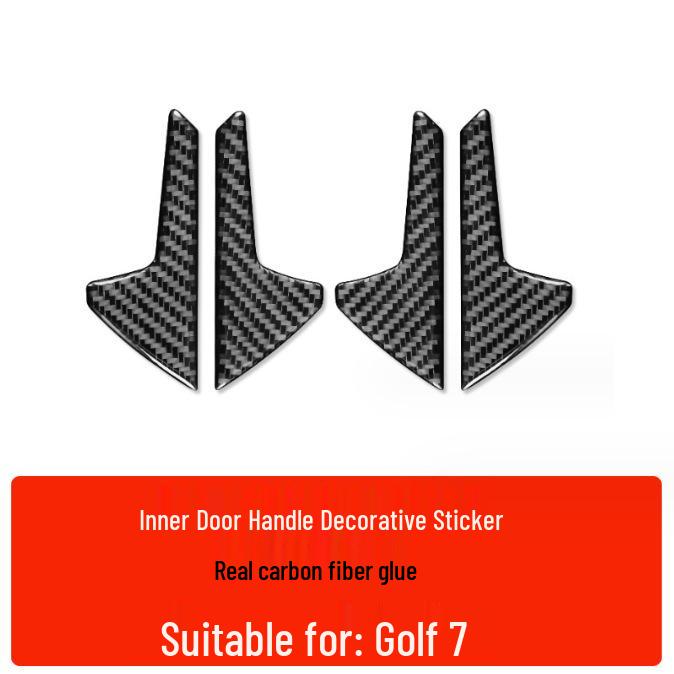 Compatible Carbon Fiber Interior Accessories for VW Golf 7: Console, Gear Shift, Cup Holder, A/C, Navigation Decor.