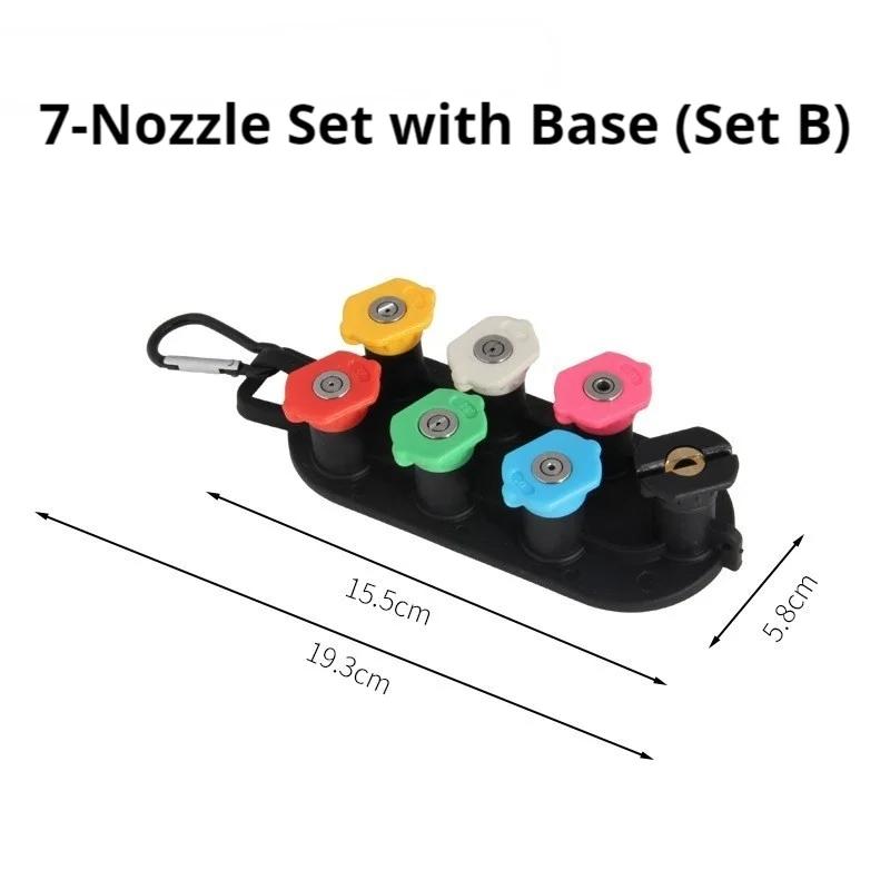 5/7Pcs Color-Coded Pressure Washer Nozzles Kit, 1/4" Quick Connect Spray Tips with Holder Base for Car Home Cleaning