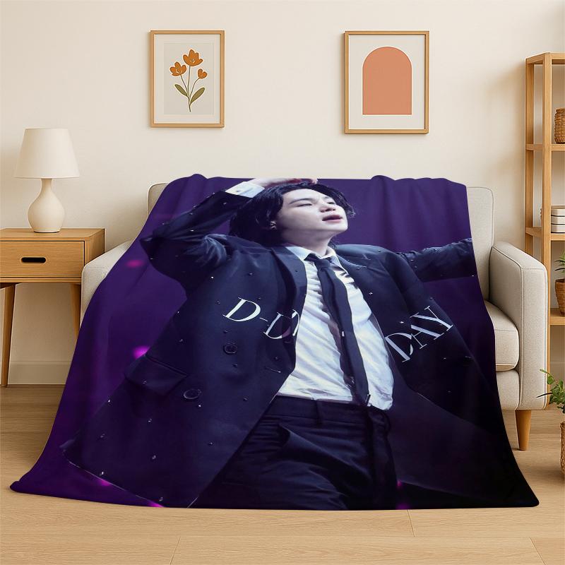 Kpop B-BTS SUGA Agust D Yoon Gi Flanelldecke Weiche Warme Überwurfdecke für Schlafzimmer Wohnzimmer Bett Reise Camping Picknick Geschenk