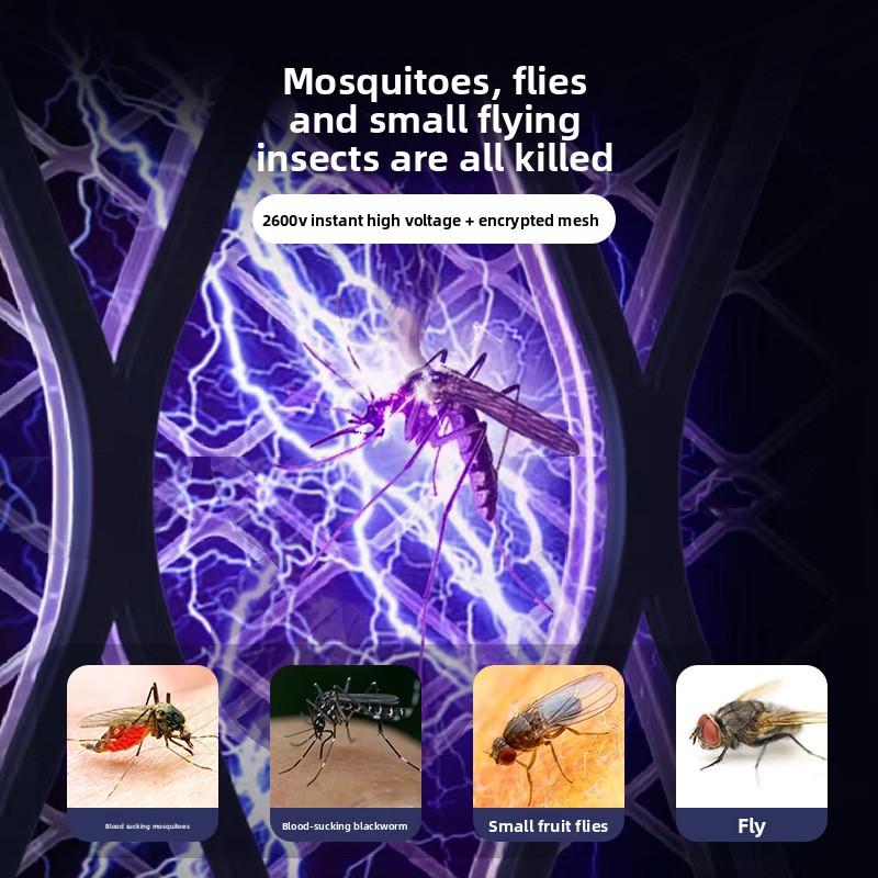 Rechargeable electric mosquito swatter , powerful lithium battery mosquito killer lamp, two-in-one mosquito repellent and killer device, fly swatter