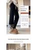 Plus-Size Chenille Velvet Pear-Shaped Wide-Leg Winter Pants – Thick Warm Straight-Leg Cotton with Imitation Lamb Wool