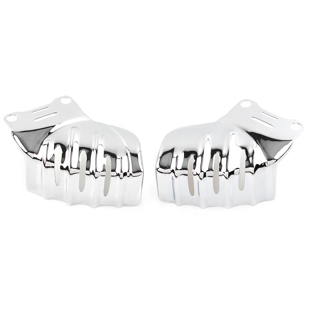 1Pair Black/Chrome For Harley Touring Road Glide Ultra FLTRU Motorcycle Steel Front Brake Caliper Covers