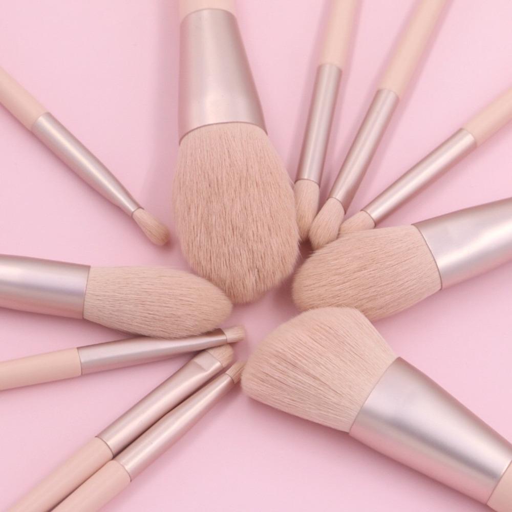 11pcs Professional Pink Makeup Brushes Set Soft-bristled Brush Foundation Brush  Concealer