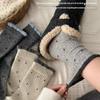 1 Paires Chaussettes Bord Automne Femme Printemps Automne Mi-Mollet Mignon Pois Chaussettes Étudiant Chaussettes Femme