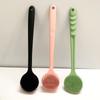 Silicone Back Scrubber for Shower, Soft Bath Body Brush with Long Handle