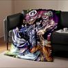 Anime duo with vibrant outfits and bold art. Flannel blanket for bedroom, living room, sofa, and nap sofas.