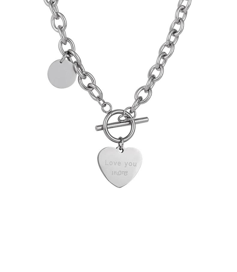 Titanium steel OT chain round brand love necklace thick trendy cold wind temperament jewelry pendant clothes collarbone chain women