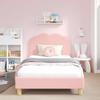 Kids Bed Frame with Headboard Pink 90 x 190 cm Boucle