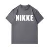 Men's 100% Cotton Crew Neck Short Sleeve T-Shirt, Casual NIKKE Letter Print Breathable Comfortable Loose Tee Top for Daily Outdoor Street Wear